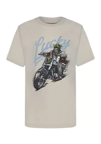 Boys 8-20 Biker King Short Sleeve Graphic T-Shirt