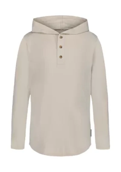 Boys 8-20 Slub Hooded Henley Shirt