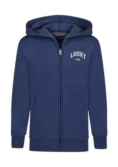 Boys 8-20 Vintage Zip Front Hoodie