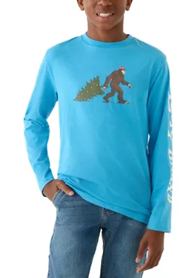 Boys 8-20 Big Foot Tree Long Sleeve T-Shirt