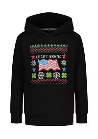 Boys 8-20 Fairisle Flag Graphic Hoodie