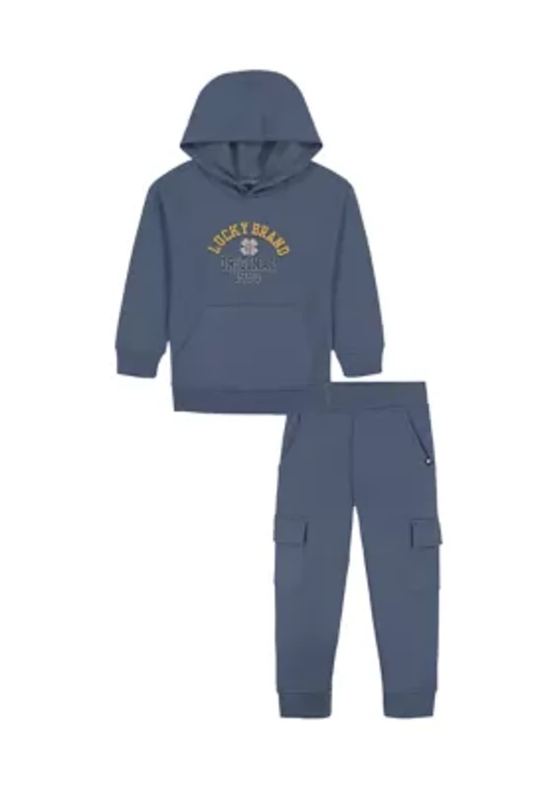 Boys 4-7 Fleece Hoodie and Cargo Jogger Set
