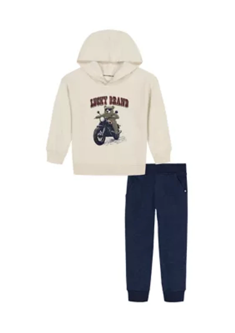 Boys 4-7 Bear Fleece Hoodie Set