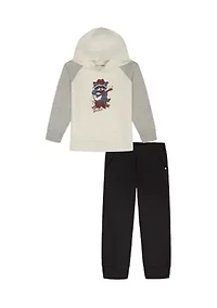 Boys 4-7 Raccoon Fleece Hoodie and Jogger Set