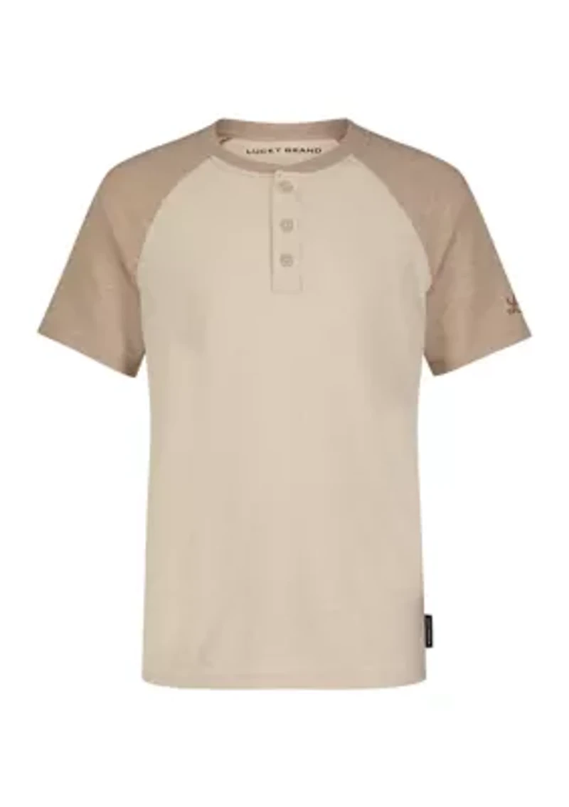 Boys 8-20 Raglan Henley T-Shirt