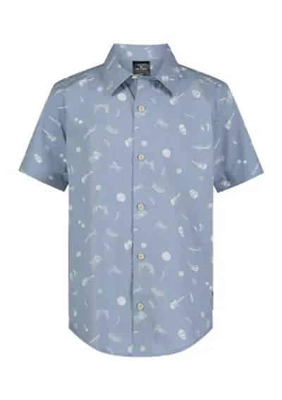 Boys 8-20 Rocker Printed Camp Shirt