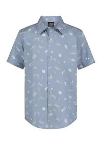 Boys 8-20 Rocker Printed Camp Shirt