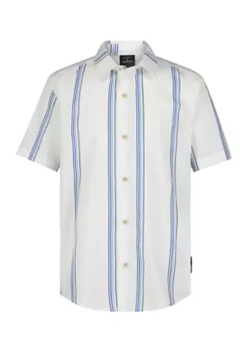 Boys 8-20 Vertical Stripe Printed Camp Shirt