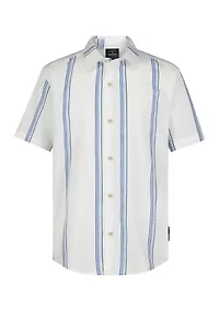 Boys 8-20 Vertical Stripe Printed Camp Shirt