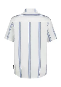Boys 8-20 Vertical Stripe Printed Camp Shirt