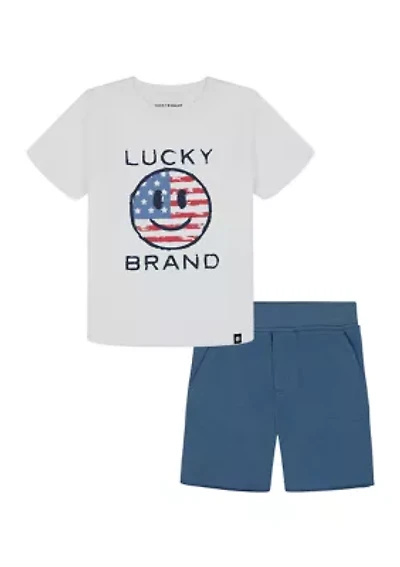 Boys 4-7 Graphic T-Shirt and Terry Shorts Set