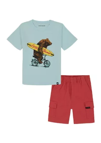 Boys 4-7 Graphic T-Shirt and Cargo Shorts Set