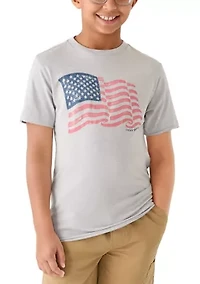 Boys 8-20 Short Sleeve Wavy Flag Graphic T-Shirt