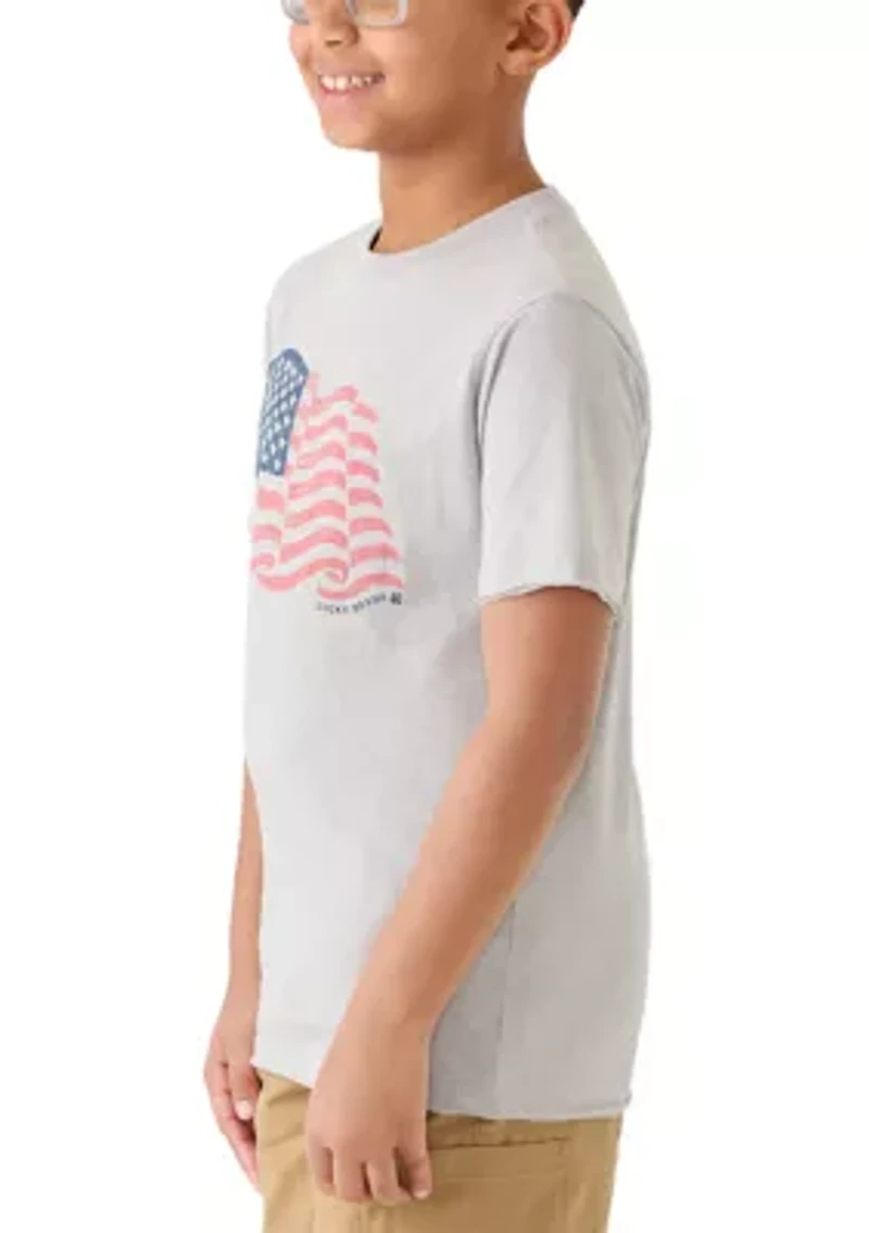 Boys 8-20 Short Sleeve Wavy Flag Graphic T-Shirt
