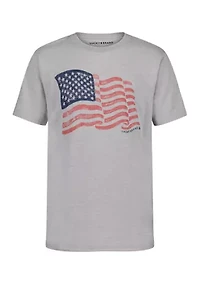 Boys 8-20 Short Sleeve Wavy Flag Graphic T-Shirt