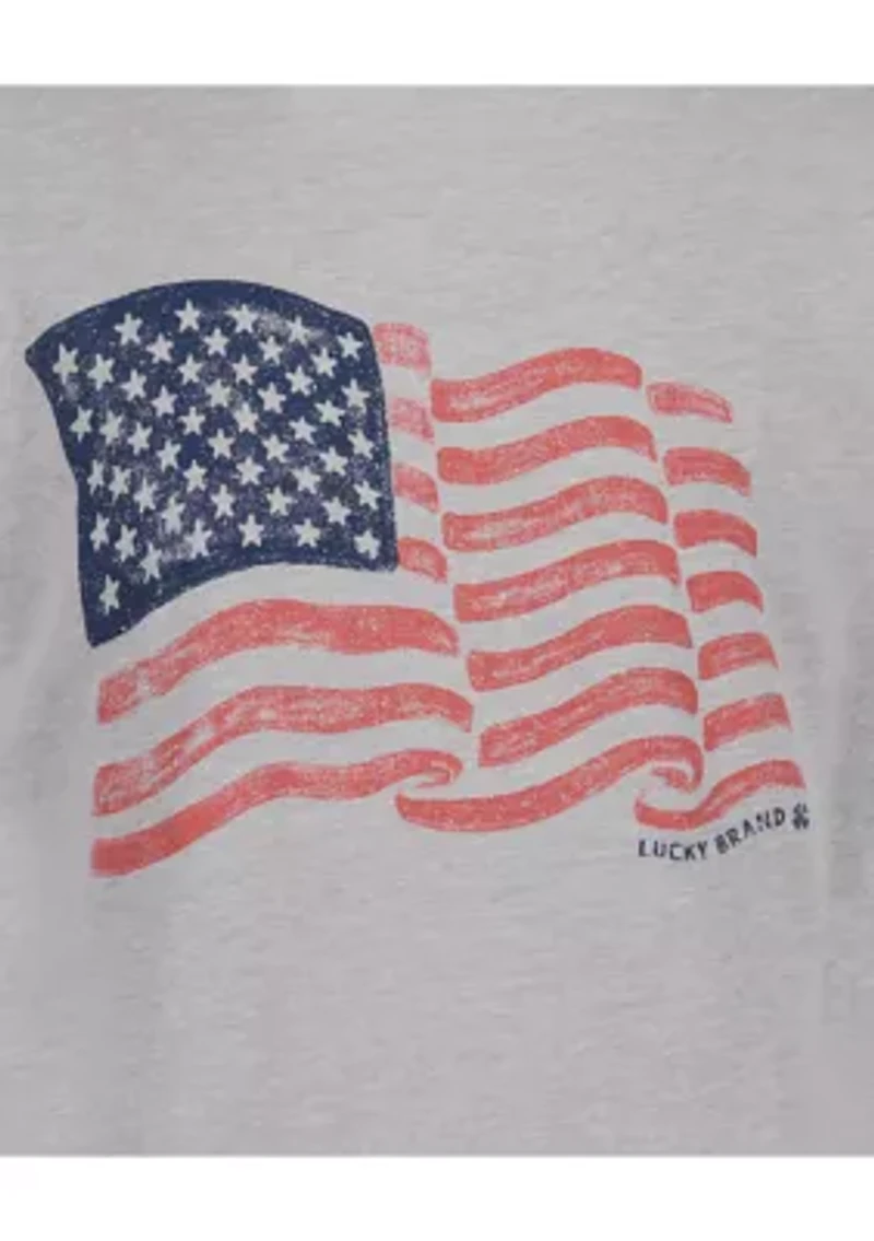 Boys 8-20 Short Sleeve Wavy Flag Graphic T-Shirt
