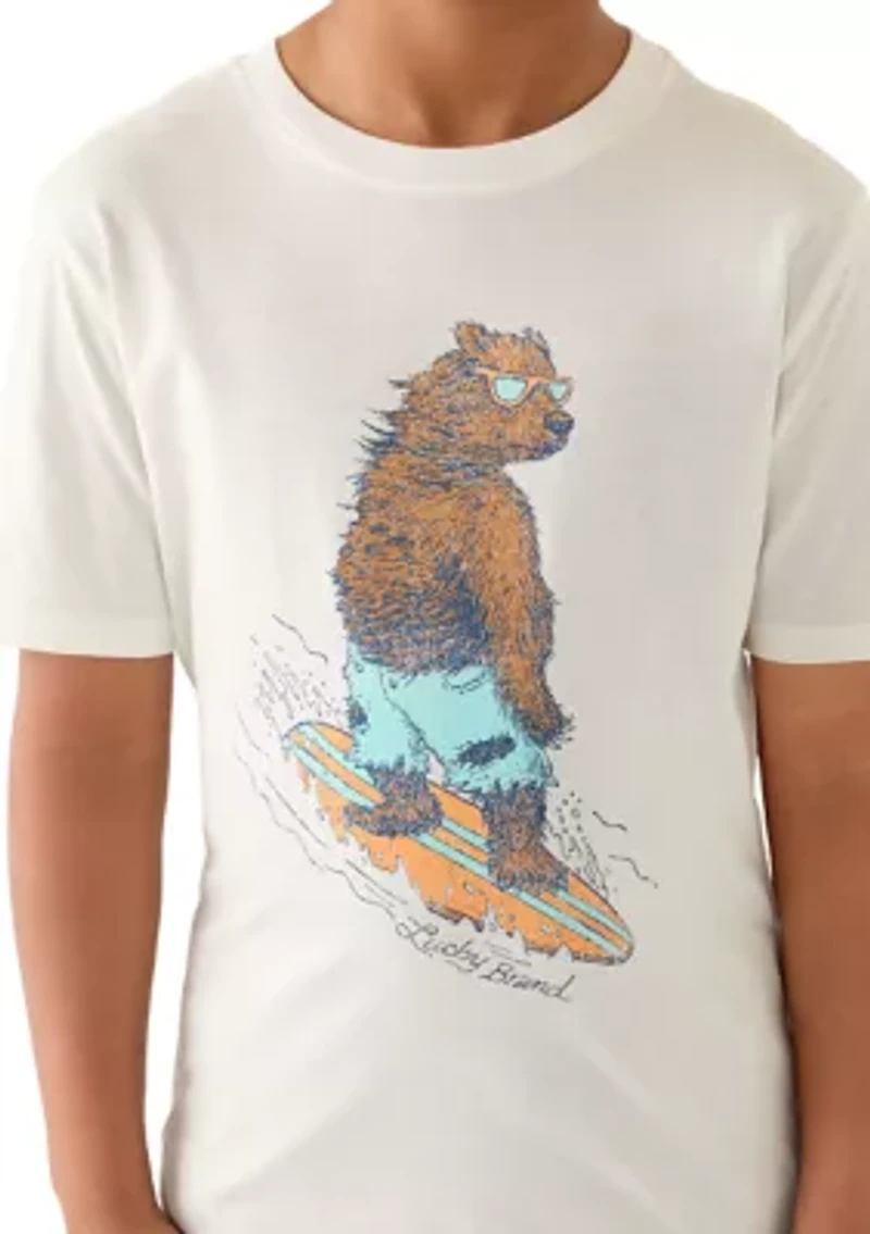 Boys 8-20 Surf Bear Short Sleeve Graphic T-Shirt