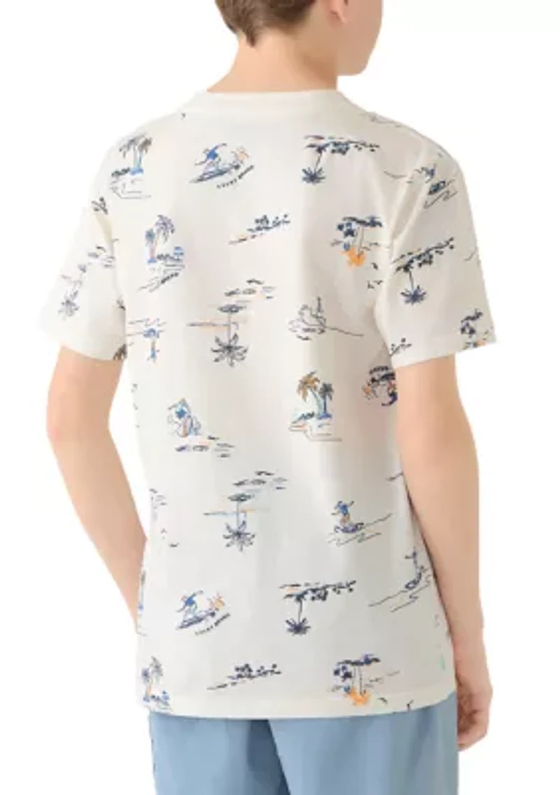 Boys 8-20 Short Sleeve Surfer Print T-Shirt