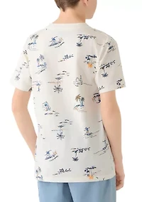 Boys 8-20 Short Sleeve Surfer Print T-Shirt