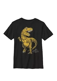Drawn Orange T Rex Roar Crew Graphic T-Shirt