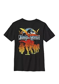 Two Dino Charging Comic Pop Crew Graphic T-Shirt