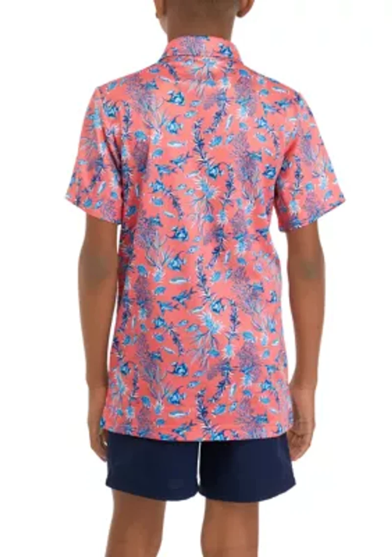 Boys 8-20 Printed Polo Fishing Shirt