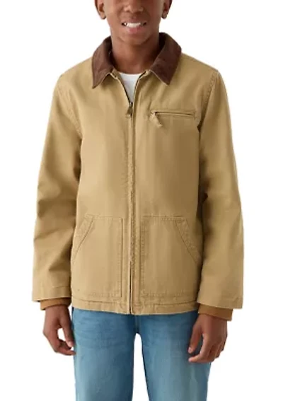 Boys 8-20 Collared Canvas Jacket