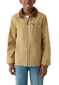 Boys 8-20 Collared Canvas Jacket