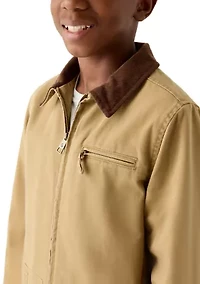 Boys 8-20 Collared Canvas Jacket