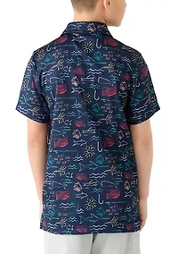 Boys 8-20 Fishing Print Polo Shirt