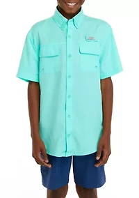 Boys 8-20 Solid Print Fishing Shirt