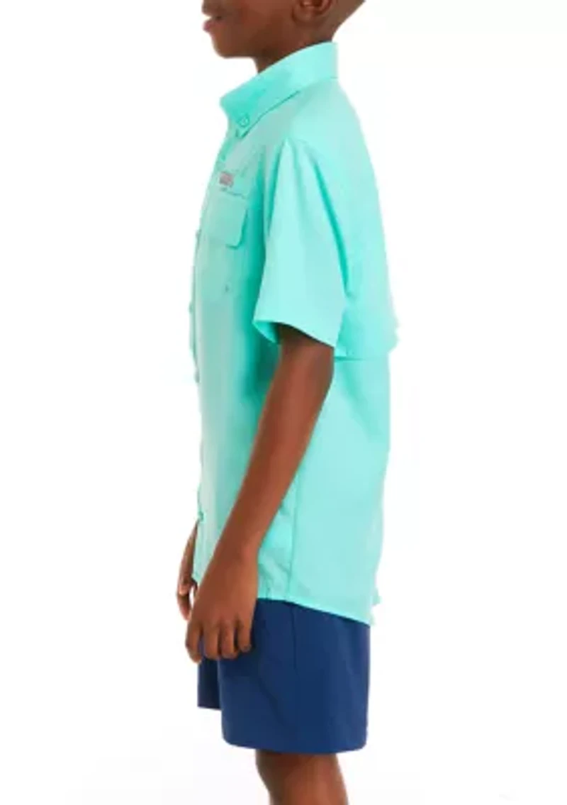 Boys 8-20 Solid Print Fishing Shirt