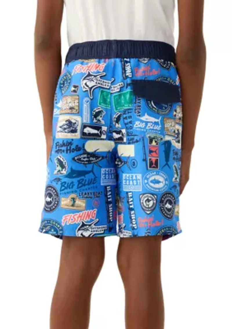 Boys 8-20 Printed Swim Trunks