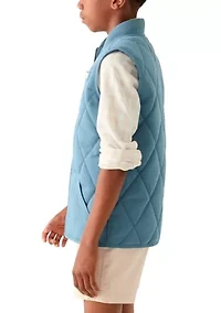 Boys 8-20 Flannel Lined Quilted Vest