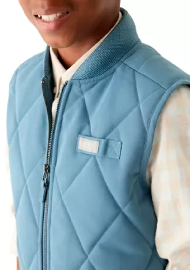 Boys 8-20 Flannel Lined Quilted Vest