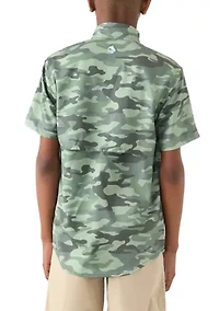 Boys 8-20 Printed Fishing Shirt