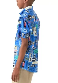 Boys 8-20 Printed Fishing Shirt