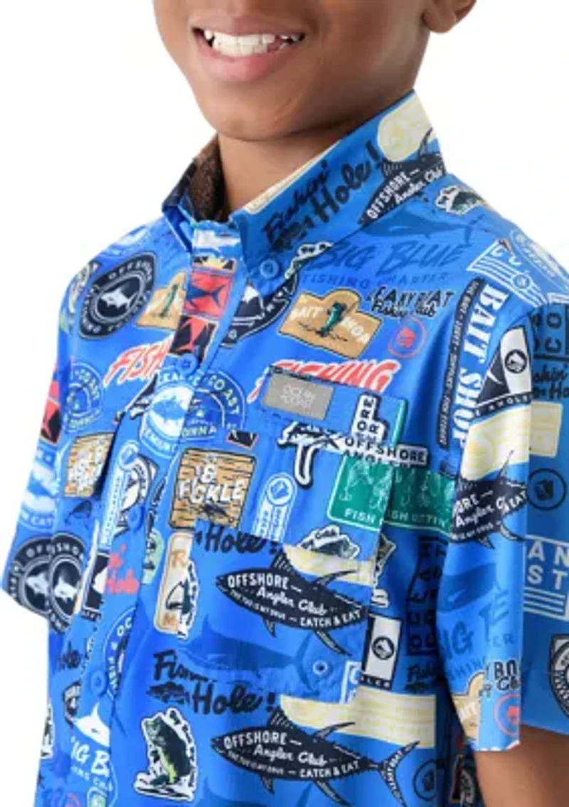 Boys 8-20 Printed Fishing Shirt