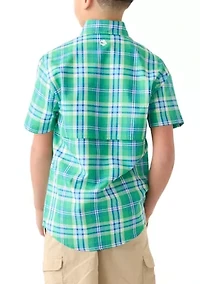 Boys 8-20 Short Sleeve Yarn Dyed Fishing Shirt