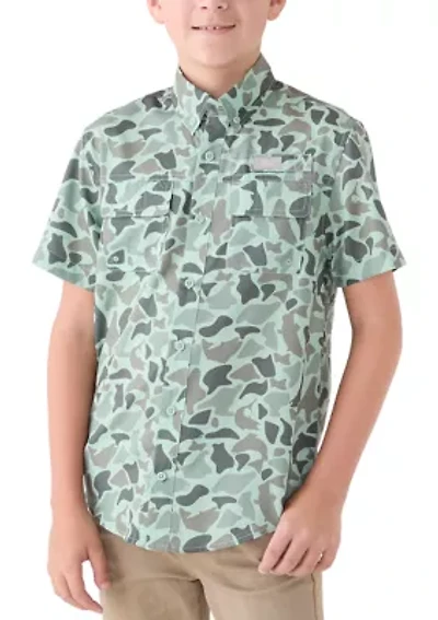 Boys 8-20 Printed Short Sleeve Fishing Shirt