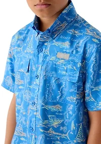 Boys 8-20 Printed Short Sleeve Fishing Shirt