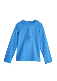Boys 4-7 Long Sleeve Raglan Embossed Rashguard