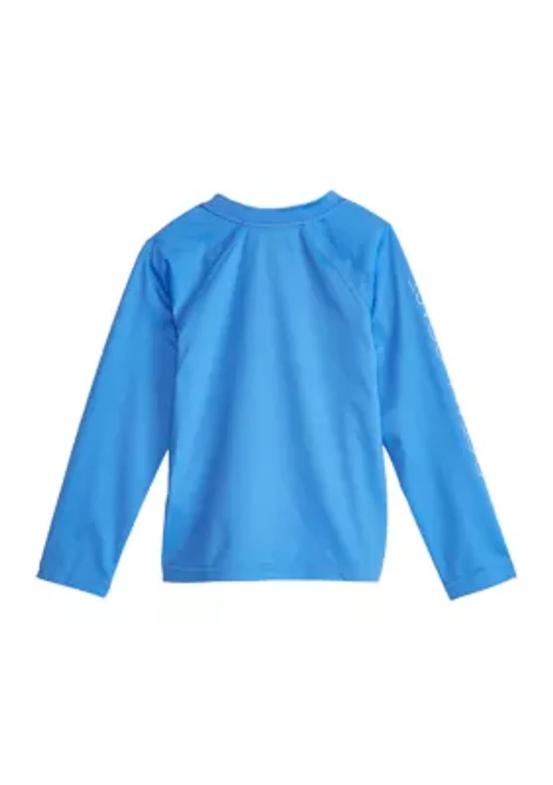 Boys 4-7 Long Sleeve Raglan Embossed Rashguard