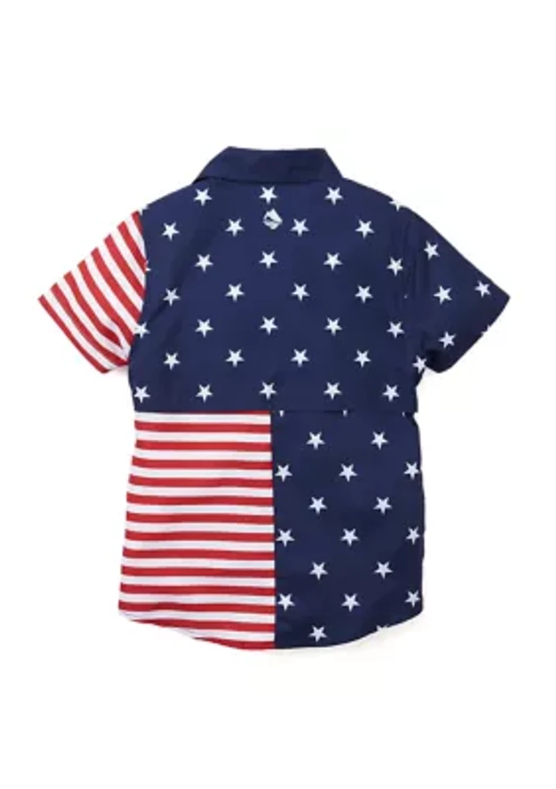 Boys 4-7 Short Sleeve USA Fishing Shirt