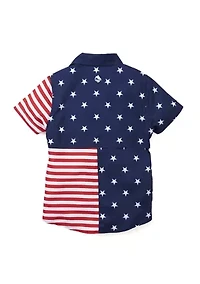 Boys 4-7 Short Sleeve USA Fishing Shirt