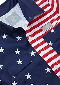 Boys 4-7 Short Sleeve USA Fishing Shirt
