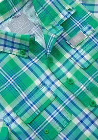 Boys 4-7 Short Sleeve Yarn Dyed Fishing Shirt