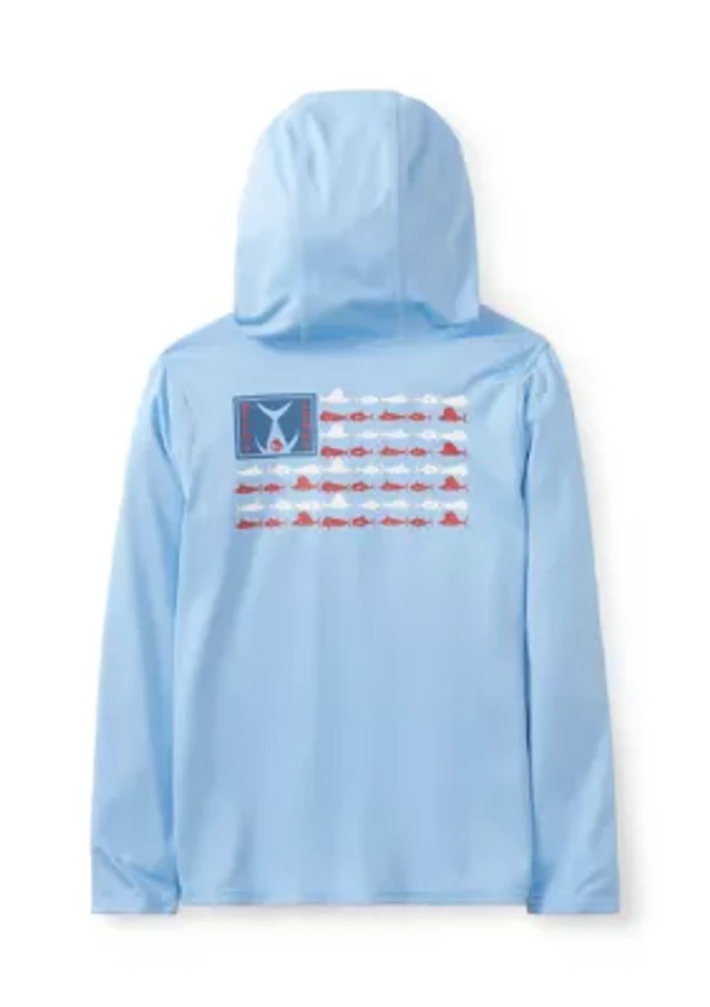 Boys 4-7 Long Sleeve Graphic Performance UPF Hoodie