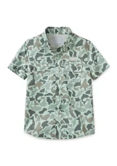 Boys 4-7 Printed Short Sleeve Fishing Shirt