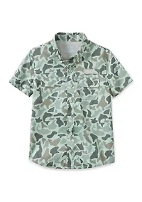 Boys 4-7 Printed Short Sleeve Fishing Shirt